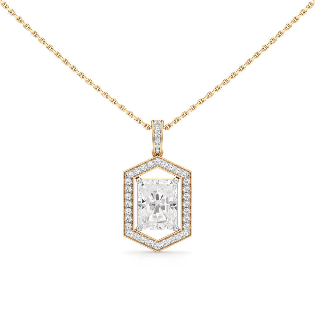Valara 3.25Ct Radiant Cut Halo Pendant