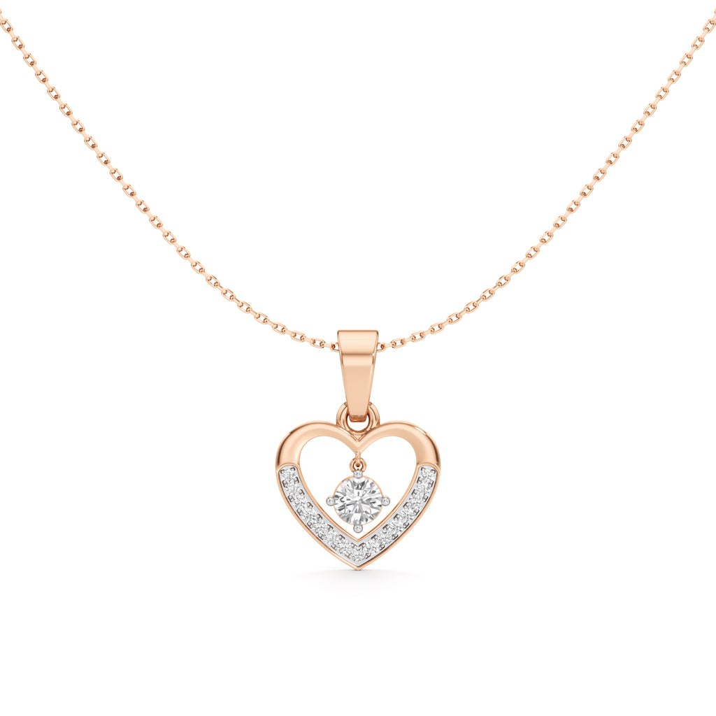 1.00Ct Round Shape Gold Casual Glow Pendant