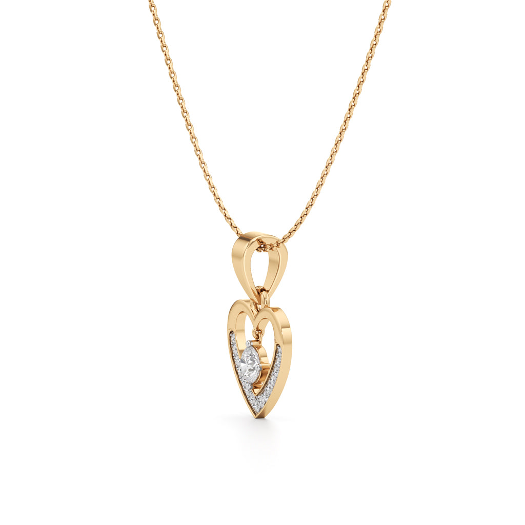 1.00Ct Round Shape Gold Casual Glow Pendant
