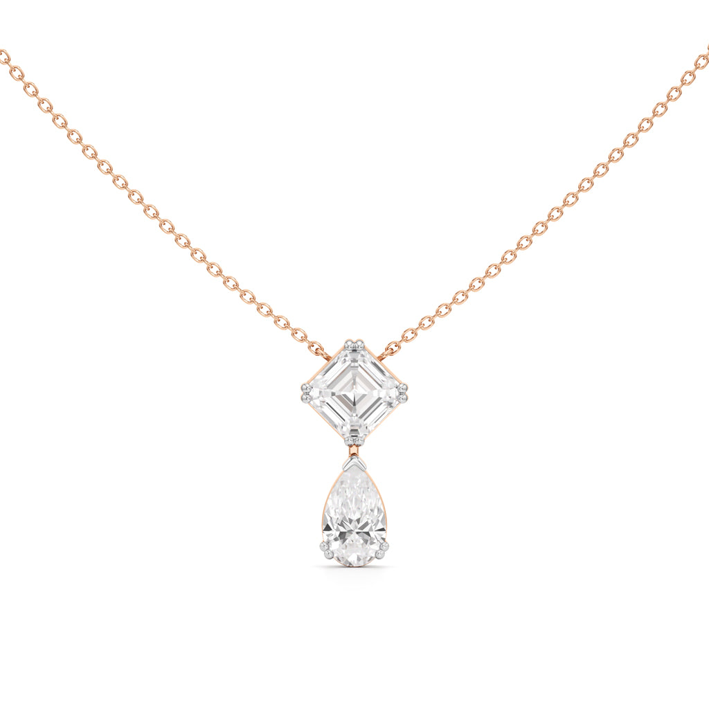 2.75 Ct Ascher & Pear Diamond Lumina Pendant