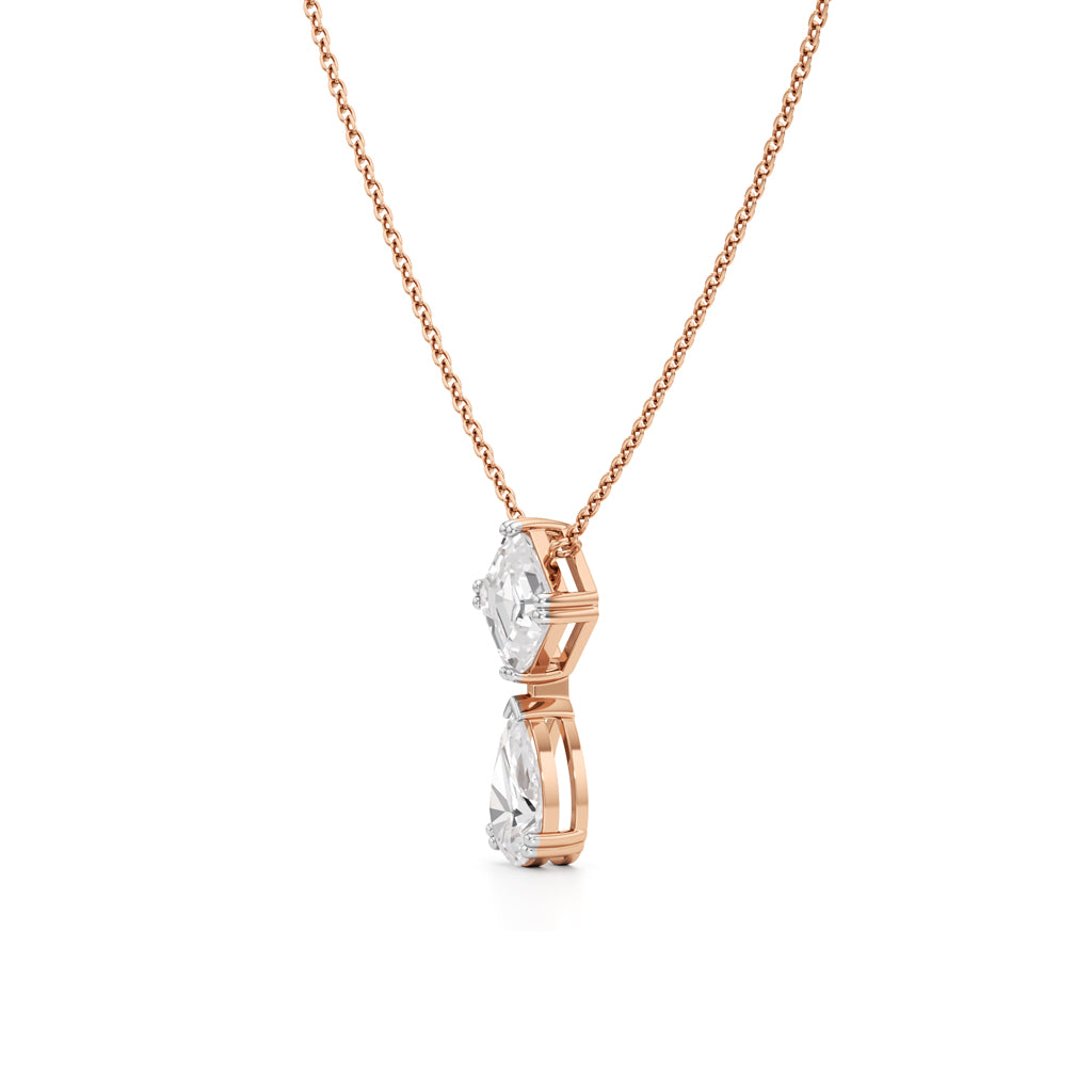2.75 Ct Ascher & Pear Diamond Lumina Pendant