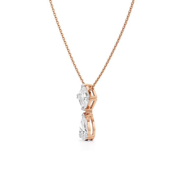 2.75 Ct Ascher & Pear Diamond Lumina Pendant