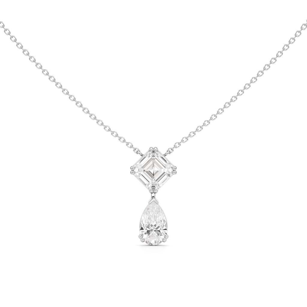 2.75 Ct Ascher & Pear Diamond Lumina Pendant