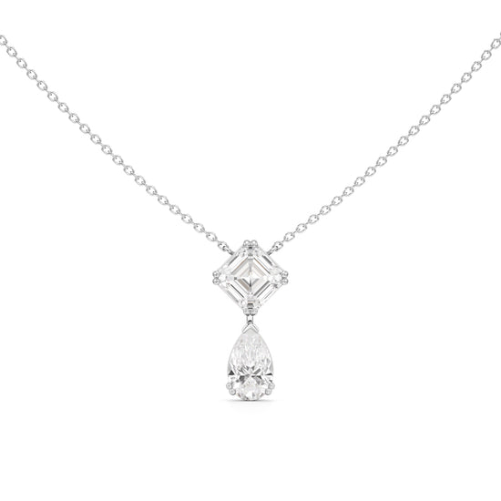 2.75 Ct Ascher & Pear Diamond Lumina Pendant