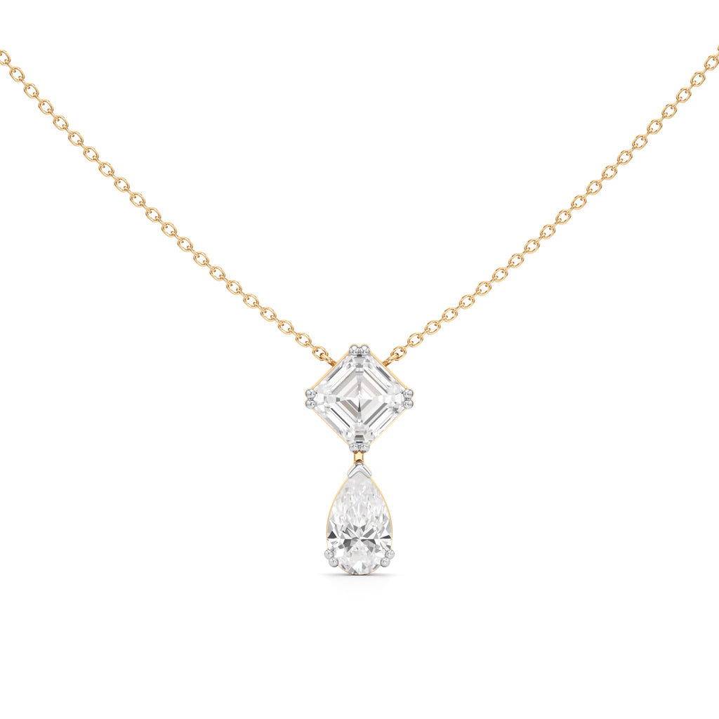 2.75 Ct Ascher & Pear Diamond Lumina Pendant