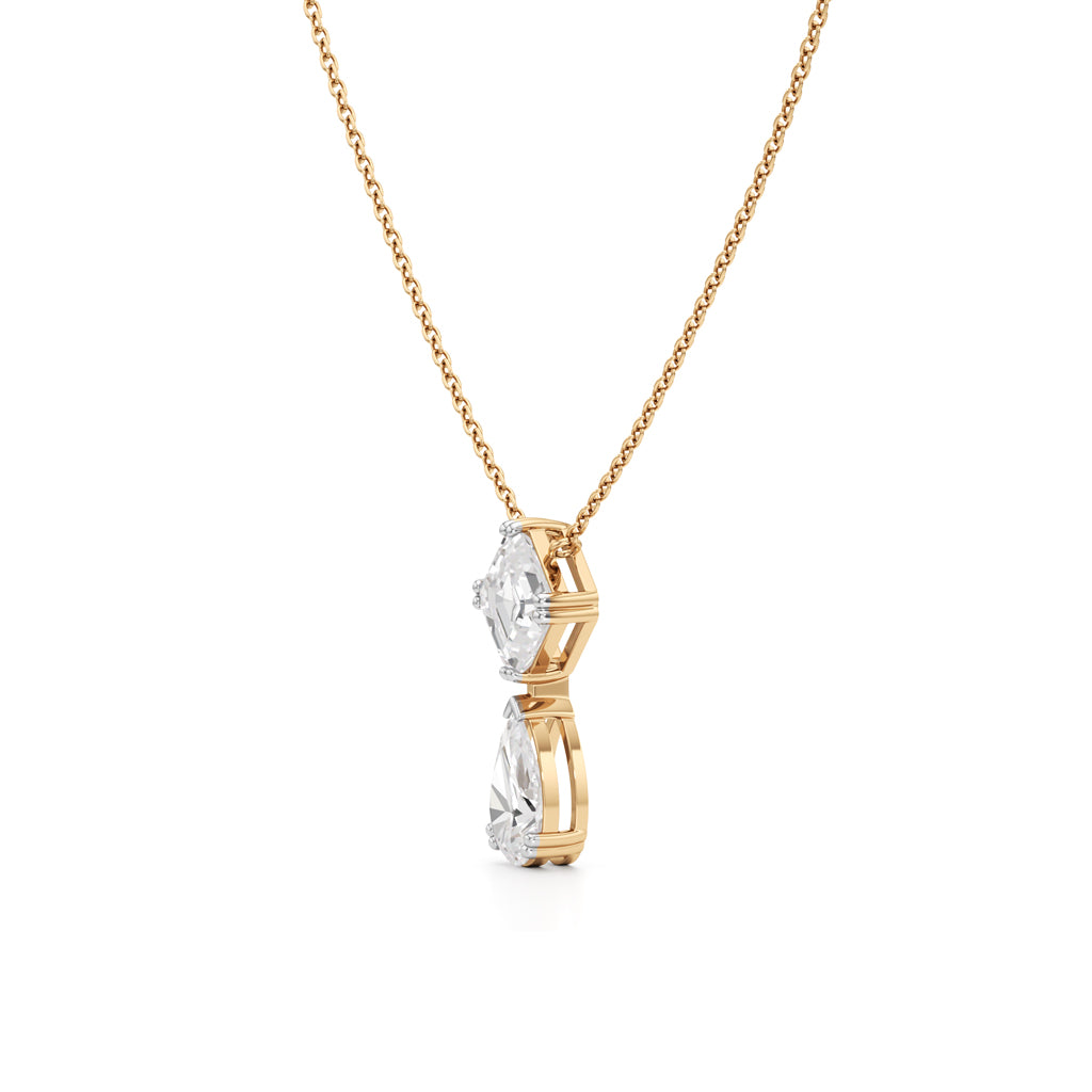 2.75 Ct Ascher & Pear Diamond Lumina Pendant