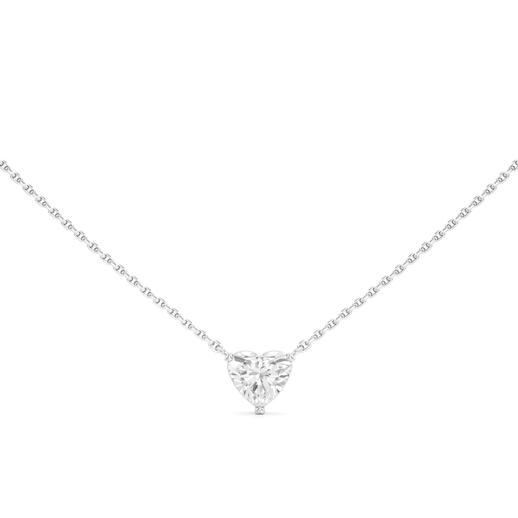 1.00 Ct Heart Shape Solitaire Pendant