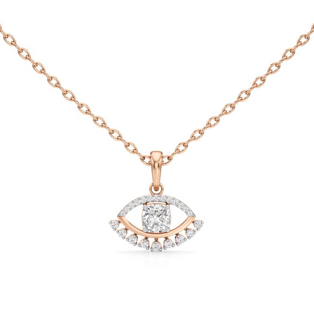1.00Ct Iconic Eye-Shaped Gold Fancy Pendant