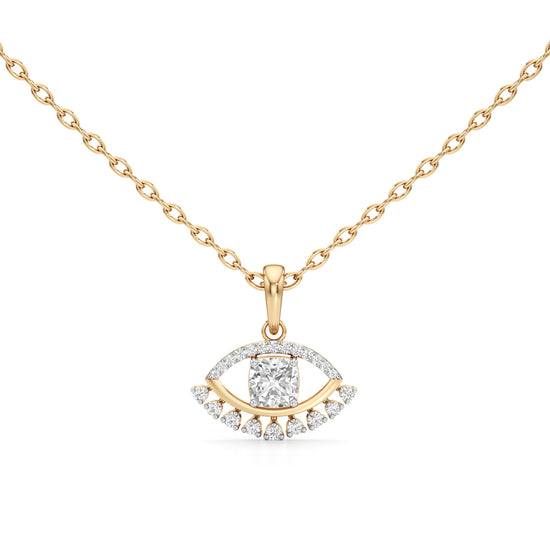 1.00Ct Iconic Eye-Shaped Gold Fancy Pendant