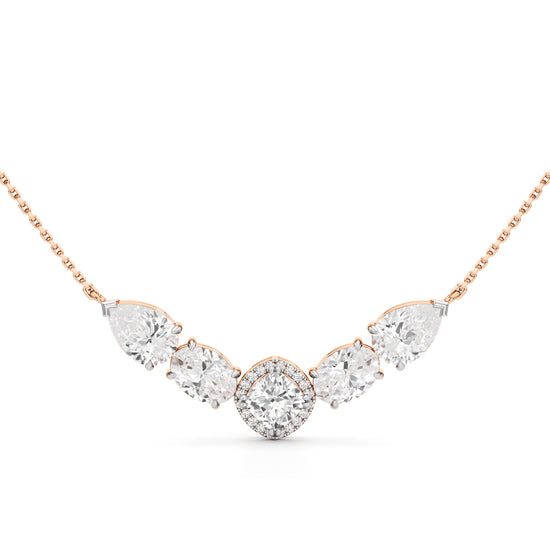 Celestia V-Curve Diamond Pendant Necklace