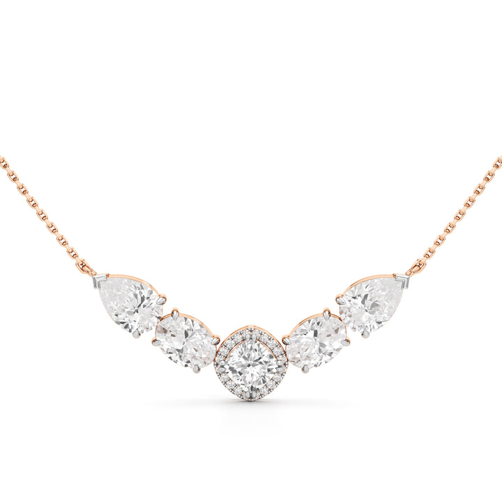 Celestia V-Curve Diamond Pendant Necklace