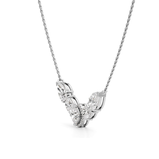 Celestia V-Curve Diamond Pendant Necklace
