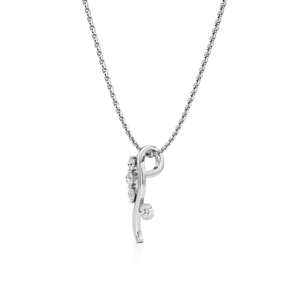 Elara Diamond Curve Pendant Necklace