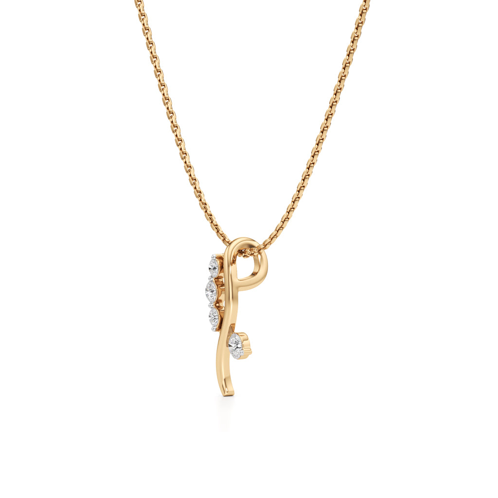 Elara Diamond Curve Pendant Necklace