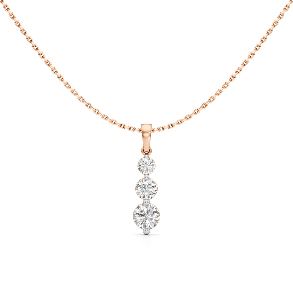 Aurora Triple Drop Diamond Pendant Necklace