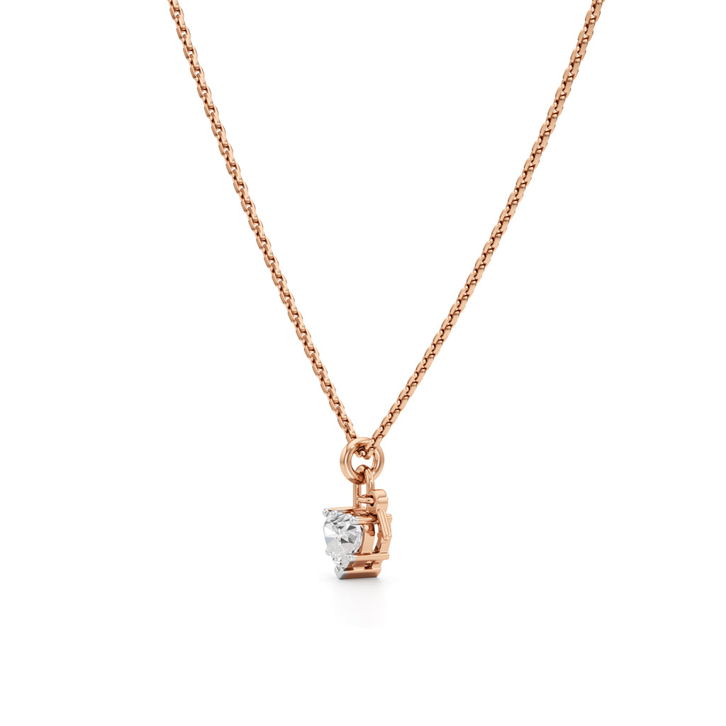Amora Lock Heart Diamond Pendant Necklace