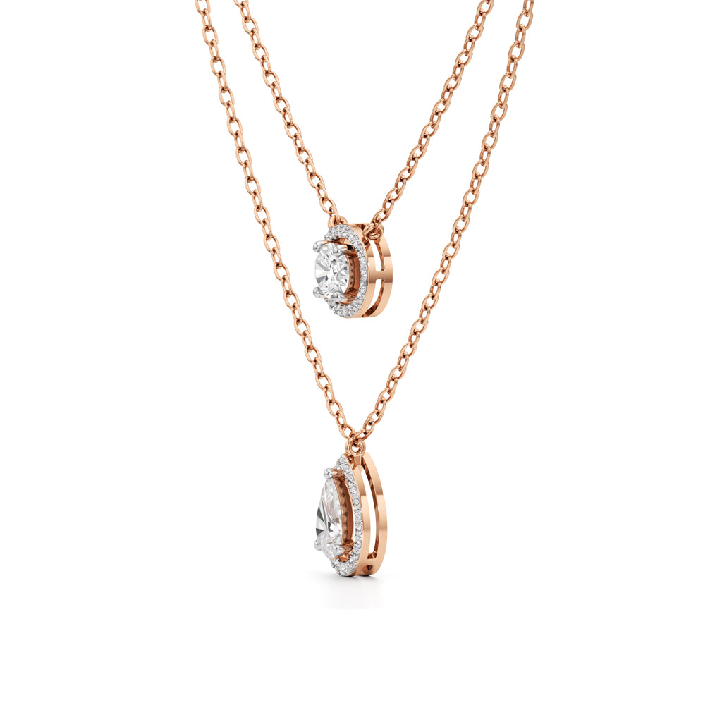 Regalia Dual Halo Diamond Necklace Set