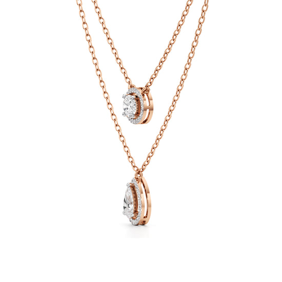 Regalia Dual Halo Diamond Necklace Set