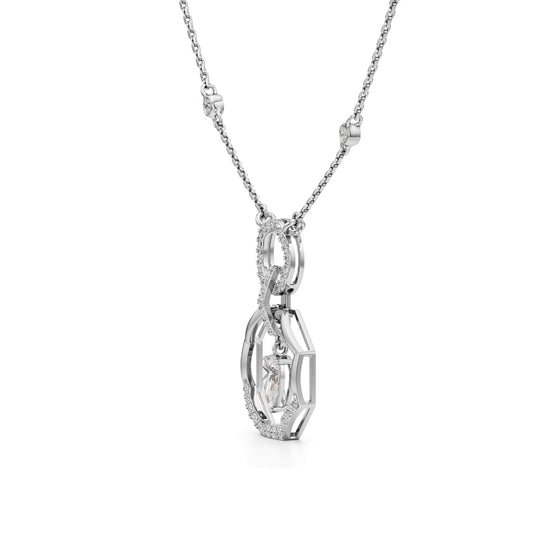Aurora GeoDrop Diamond Necklace