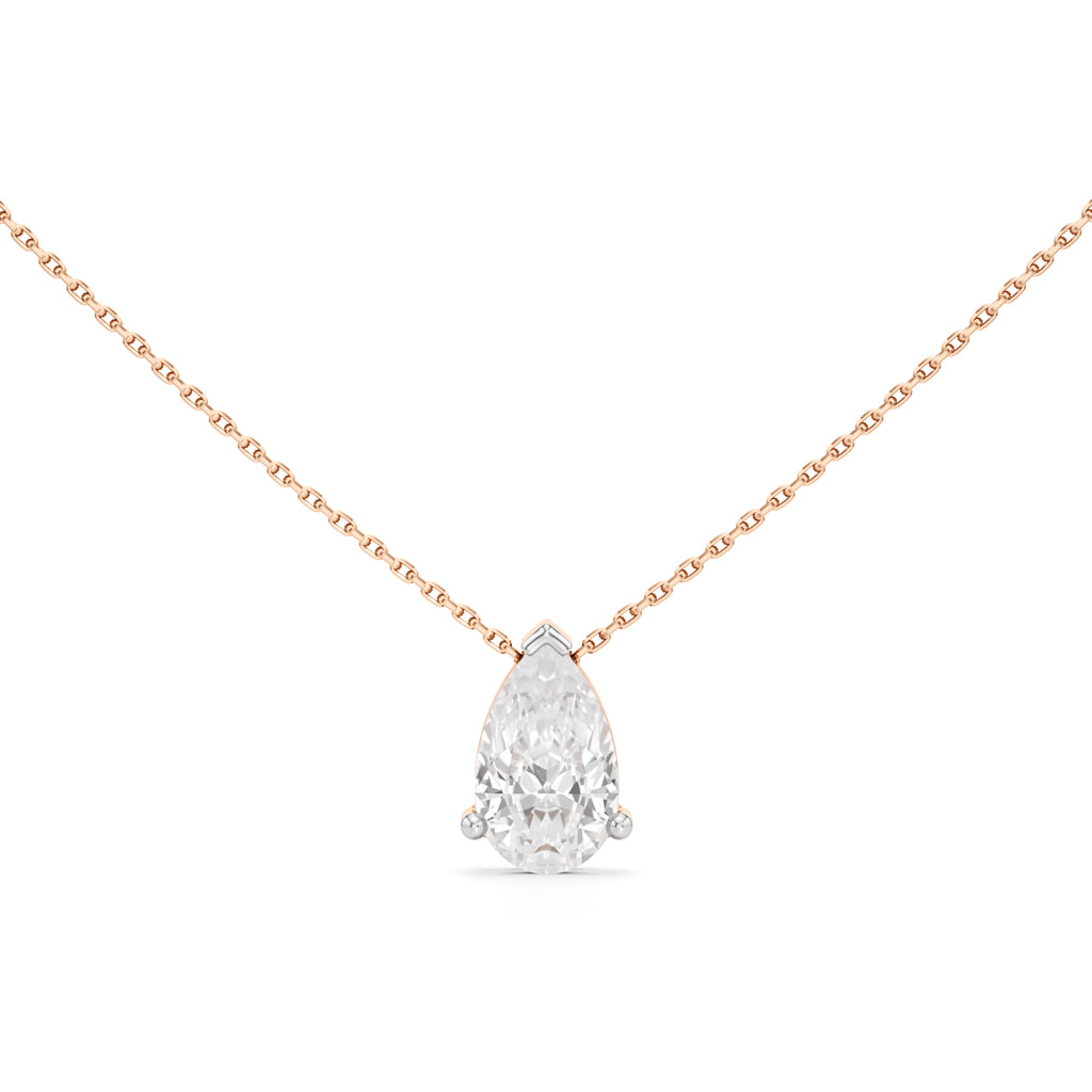 Aurum Pear-Cut Solitaire Pendant Necklace