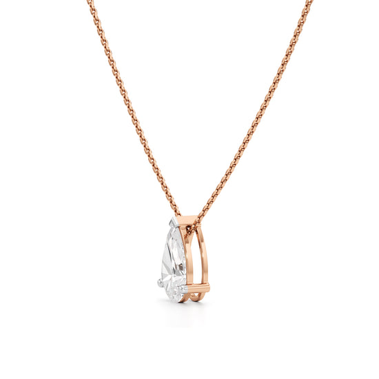 Aurum Pear-Cut Solitaire Pendant Necklace