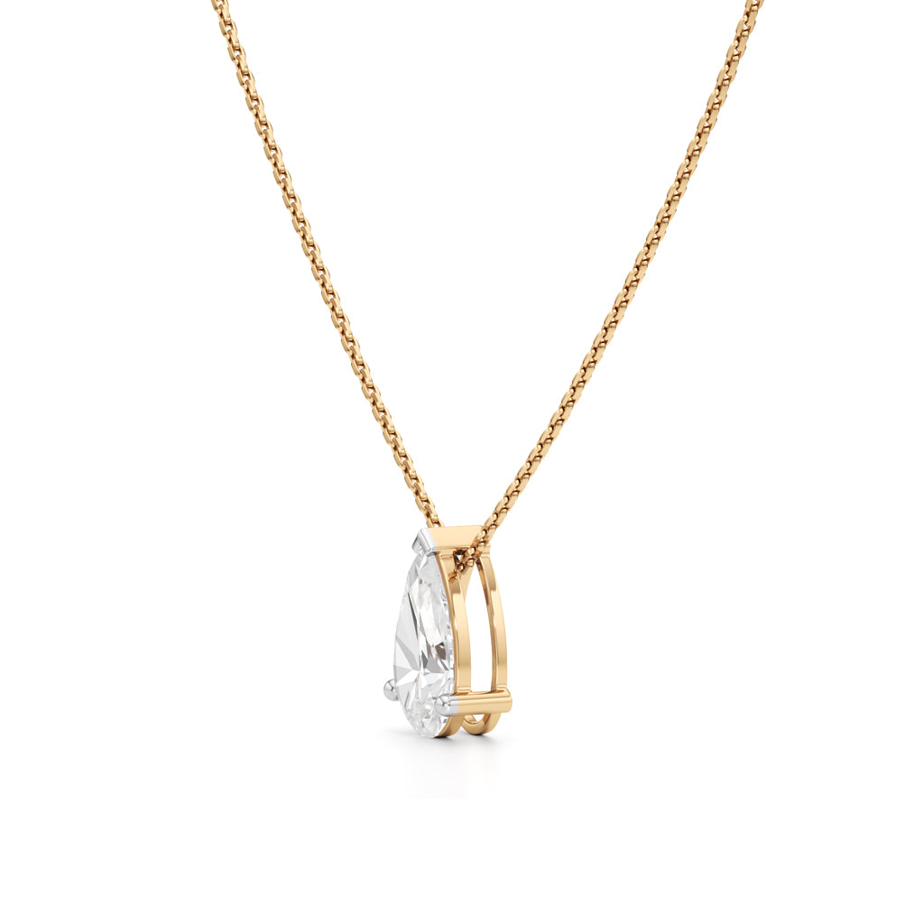 Aurum Pear-Cut Solitaire Pendant Necklace