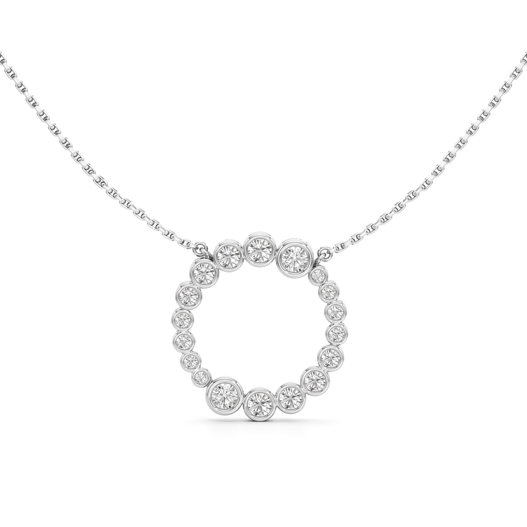 Celestia Halo Circle Pendant Necklace