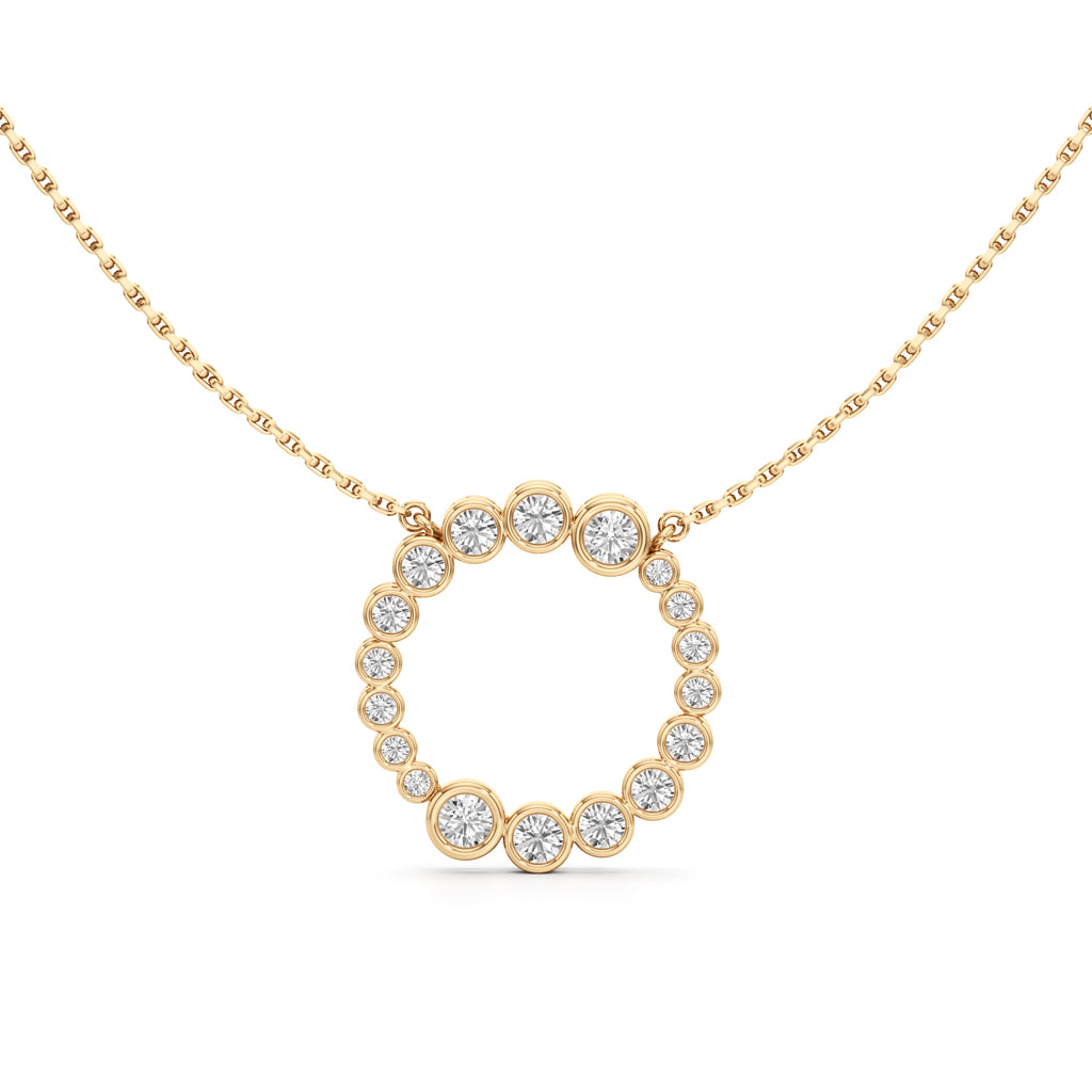 Celestia Halo Circle Pendant Necklace