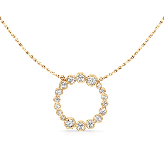 Celestia Halo Circle Pendant Necklace