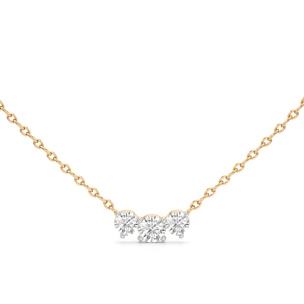 Trinity Sparkle Three-Stone Diamond Necklace