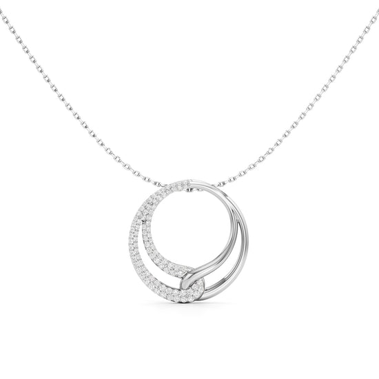 Aurielle Dual-Tone Diamond Loop Pendant Necklace