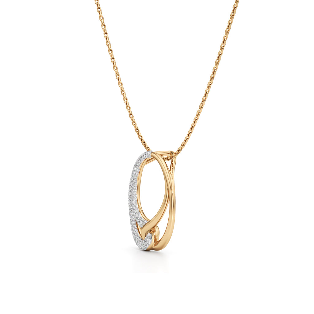 Aurielle Dual-Tone Diamond Loop Pendant Necklace