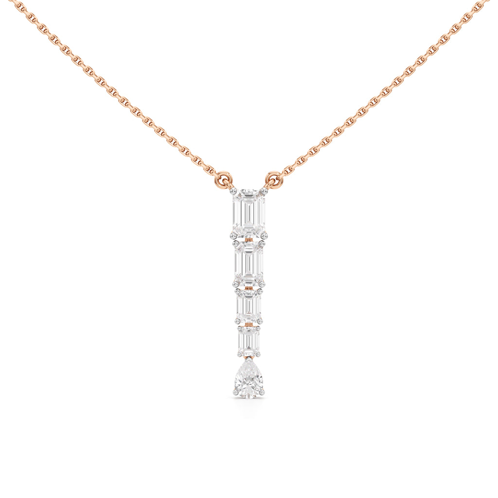 Celestia Vertical Diamond Bar Pendant Necklace