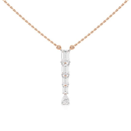 Celestia Vertical Diamond Bar Pendant Necklace