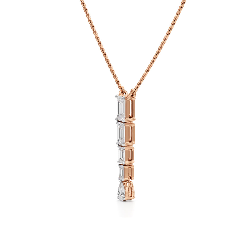 Celestia Vertical Diamond Bar Pendant Necklace