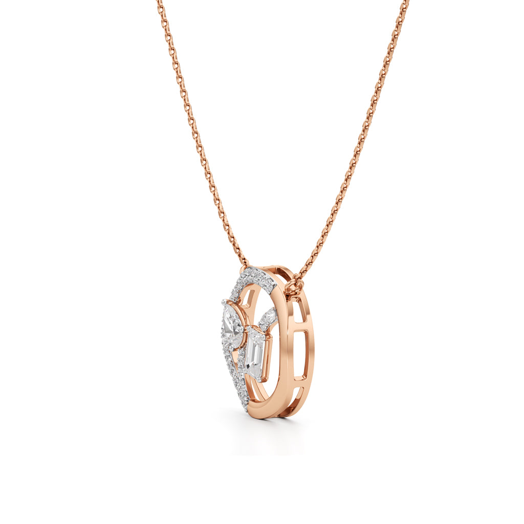 Aurielle Diamond Harmony Circle Pendant Necklace