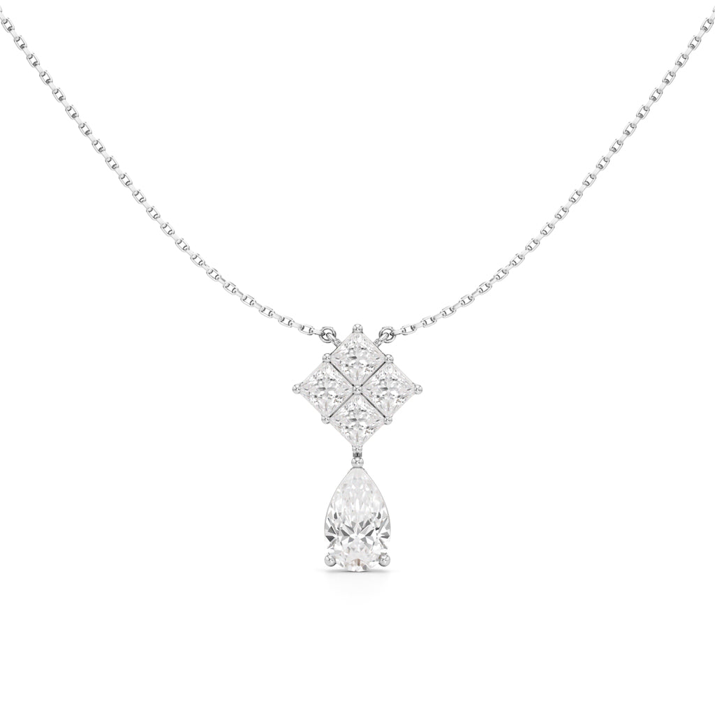 Celestia Diamond Droplet Pendant Necklace