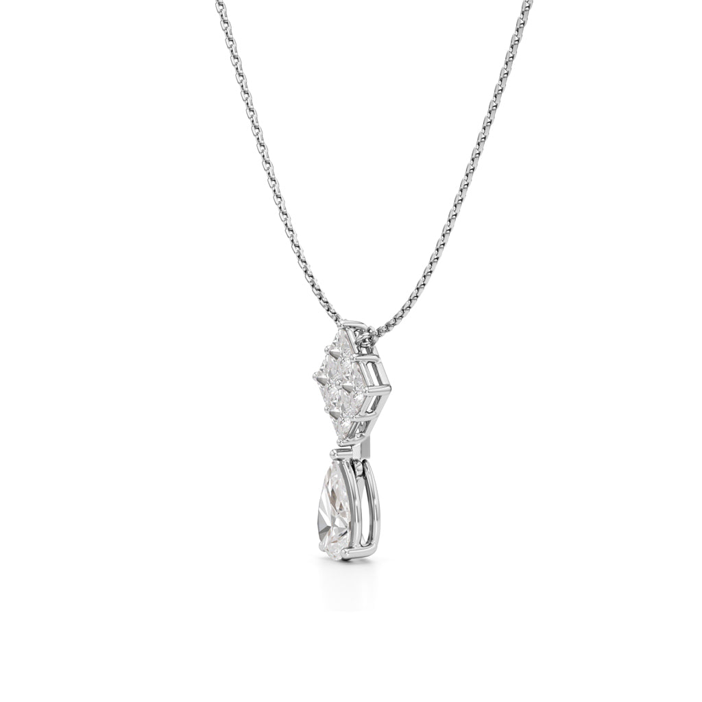 Celestia Diamond Droplet Pendant Necklace