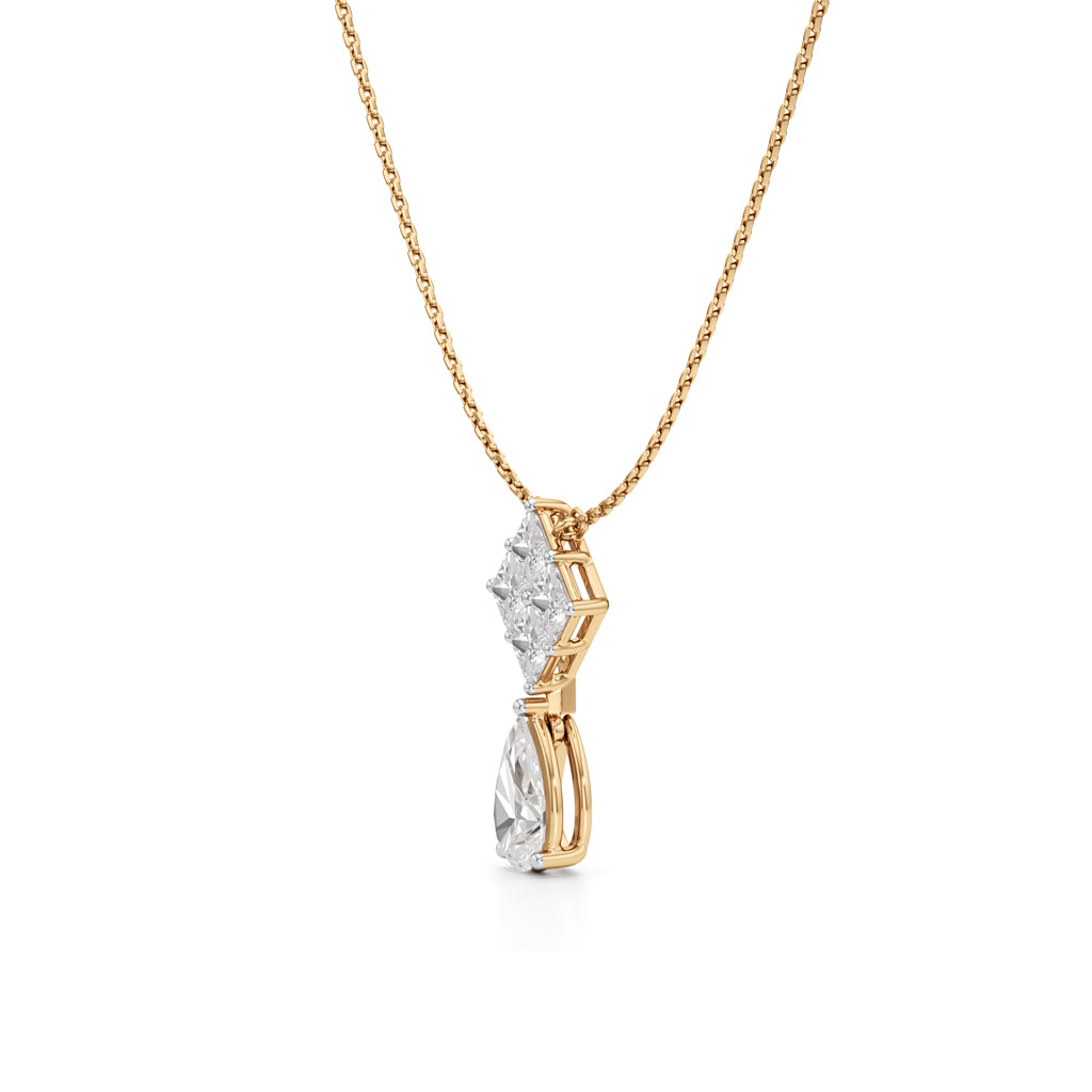 Celestia Diamond Droplet Pendant Necklace