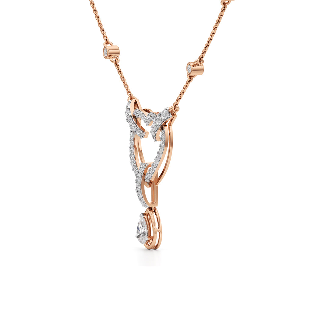Celestia Interlocking Heart & Pear Drop Pendant Necklace