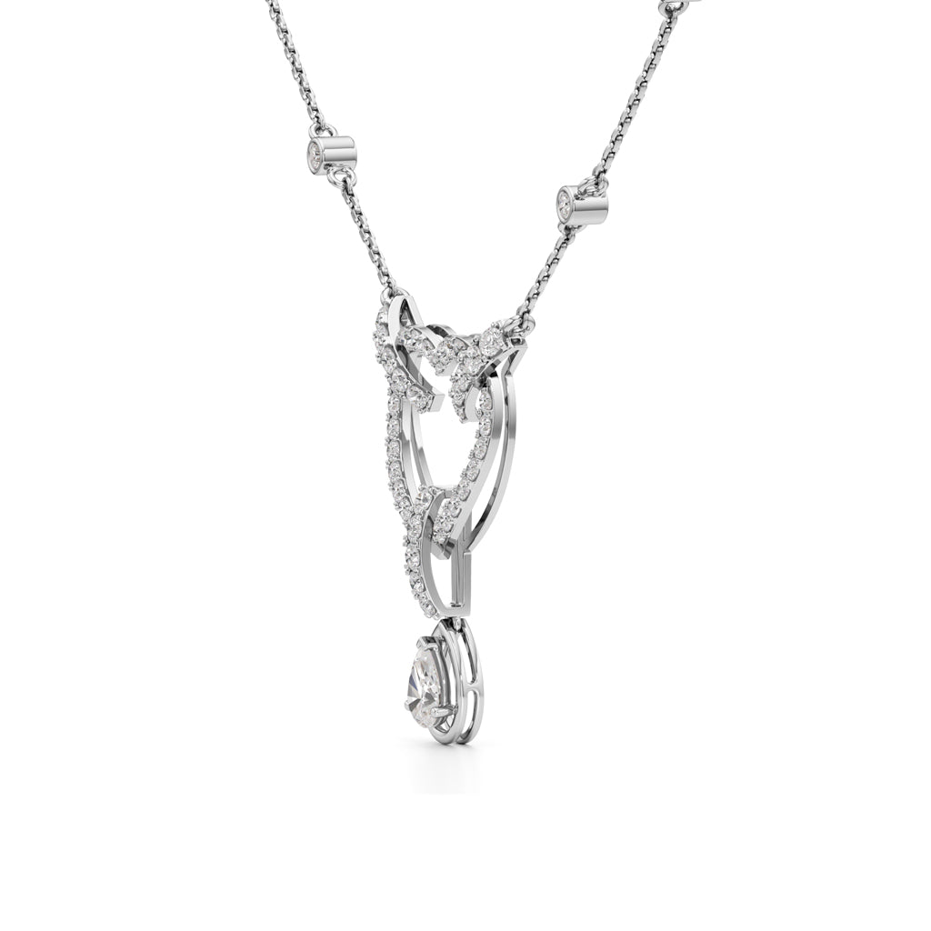 Celestia Interlocking Heart & Pear Drop Pendant Necklace
