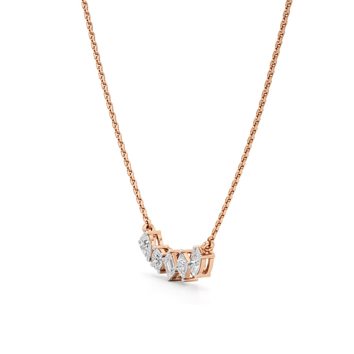 Celestia Multi-Cut Diamond Bar Necklace