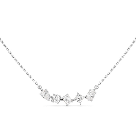 Celestia Multi-Cut Diamond Bar Necklace