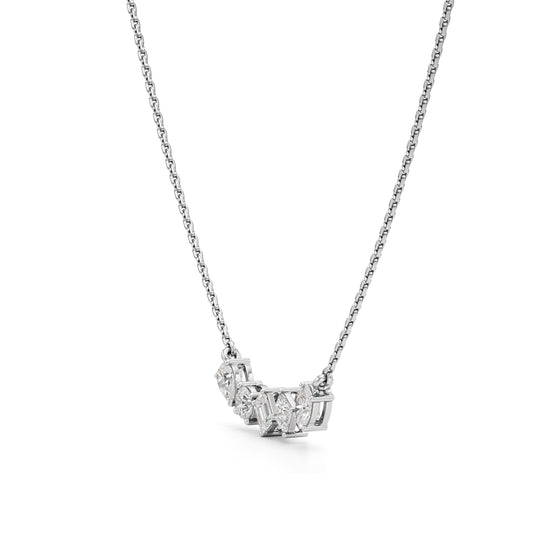 Celestia Multi-Cut Diamond Bar Necklace