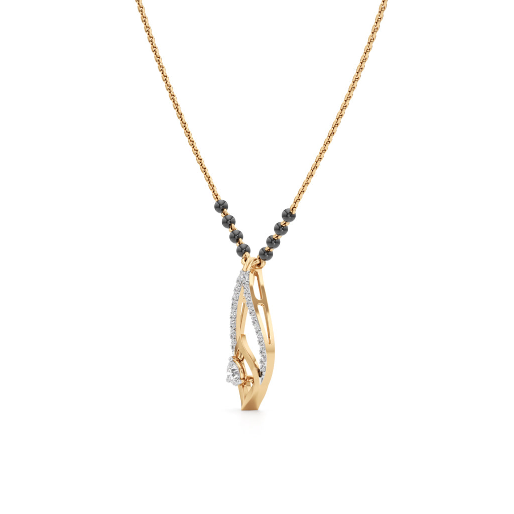 Nayra Flame Solitaire Diamond Mangalsutra