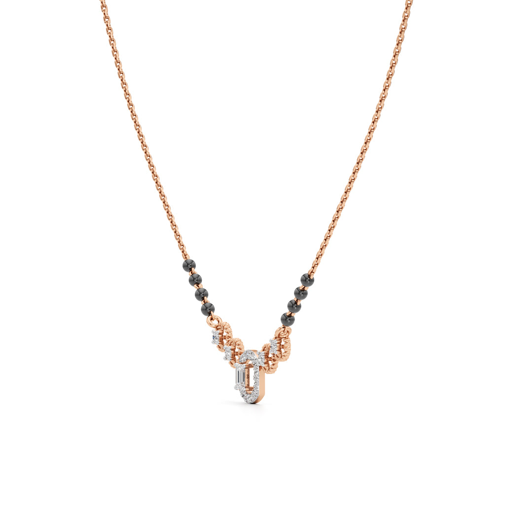 Samaira Sparkle Circle & Emerald-Cut Diamond Mangalsutra