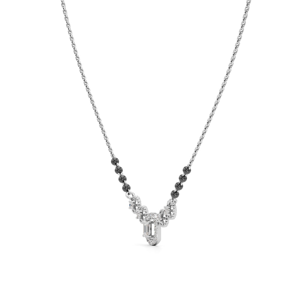 Samaira Sparkle Circle & Emerald-Cut Diamond Mangalsutra