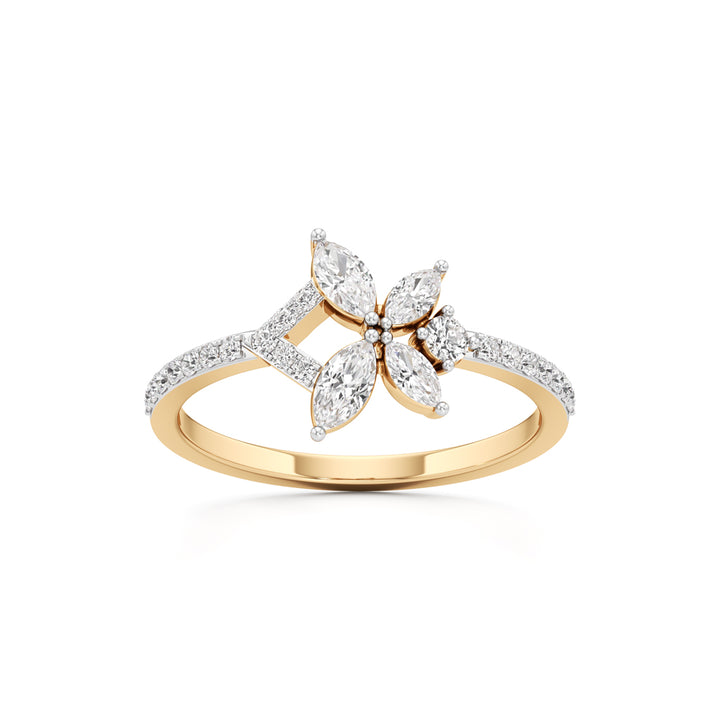 Marquise Butterfly Sparkle Ring in 925 silver 18k Gold Plated