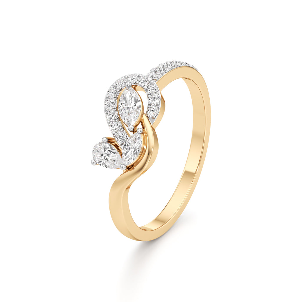 Marquise Infinity Leaf Ring in 925 silver 18k Gold Plated