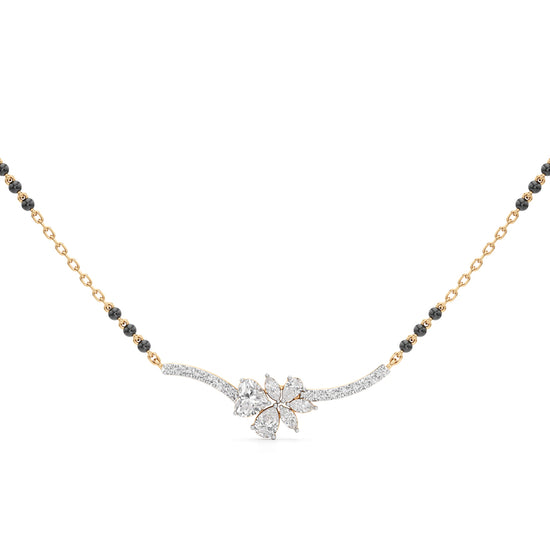 Modern Floral Bloom 925 Silver 18k Gold Plated Mangalsutra